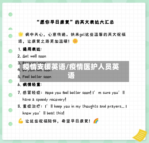 疫情支援英语/疫情医护人员英语